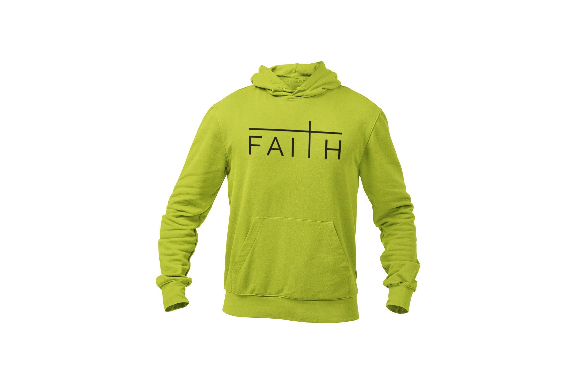 FAITH HOODIE SWEATSHIRT- SAFTY GREEN